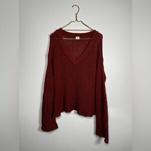 O’Neill burnt orange/red knit V-Neck Knit Sweater size large